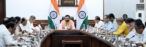 Haryana News : हरियाणा कैबिनेट बैठक की अध्यक्षता करते सीएम नायब सैनी।