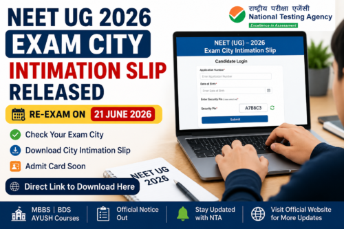 NEET UG Exam City Intimation