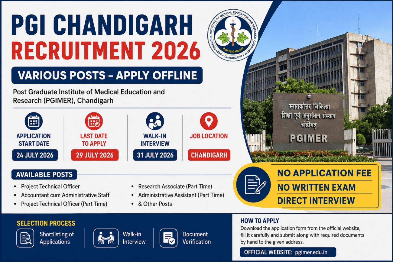 PGI Chandigarh Recruitment 2026