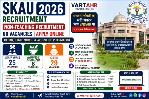 SKAU Recruitment 2026, SKAU Non Teaching Recruitment 2026, SKAU Kurukshetra Recruitment 2026, SKAU Vacancy 2026, SKAU Non Teaching Vacancy 2026, SKAU Clerk Recruitment 2026, SKAU Clerk Vacancy 2026, SKAU Staff Nurse Recruitment 2026, SKAU Staff Nurse Vacancy 2026, SKAU Ayurvedic Pharmacist Recruitment 2026, SKAU Ayurvedic Pharmacist Vacancy 2026, SKAU Recruitment 2026 Apply Online, SKAU Recruitment 2026 Notification, SKAU Recruitment 2026 Last Date, SKAU Recruitment 2026 Eligibility, SKAU Recruitment 2026 Age Limit, SKAU Recruitment 2026 Application Fee, SKAU Recruitment 2026 Selection Process, SKAU Kurukshetra Vacancy 2026, Haryana Government Jobs 2026, Haryana Govt Jobs 2026, Government Jobs Haryana 2026, SKAU Online Form 2026